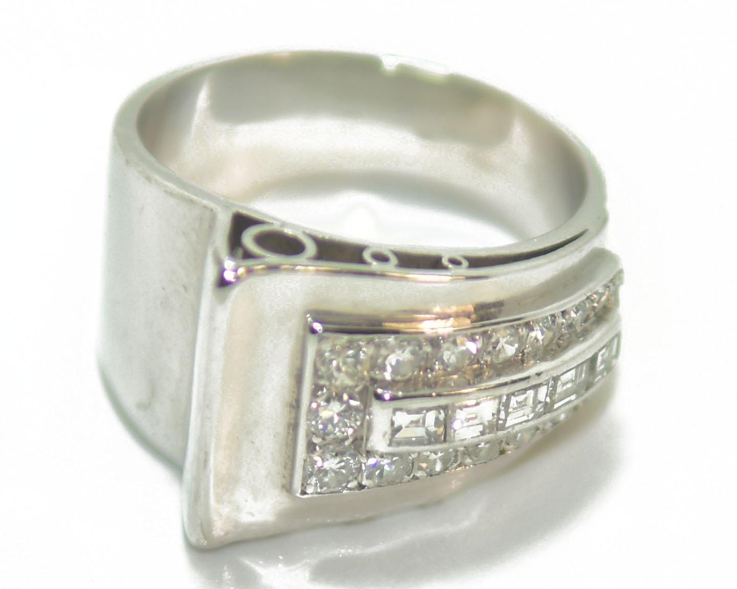 Bague platine diamant 1930 - adalgyseboutique