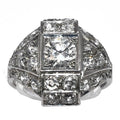 Bague des années 30 Art déco en platine - adalgyseboutique