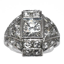 Charger l&#39;image dans la galerie, Bague des années 30 Art déco en platine - adalgyseboutique
