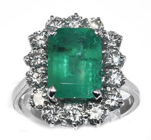 Charger l&#39;image dans la galerie, Bague émeraude et diamants - adalgyseboutique
