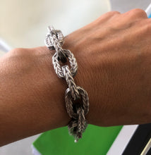 Charger l&#39;image dans la galerie, Bracelet en argent Hermès maillons tressés
