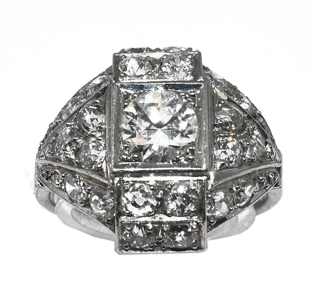 Bague des années 30 Art déco en platine - adalgyseboutique