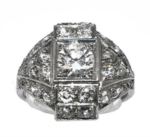 Charger l&#39;image dans la galerie, Bague des années 30 Art déco en platine - adalgyseboutique
