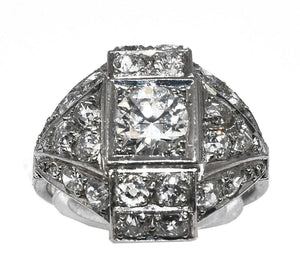 Bague des années 30 Art déco en platine - adalgyseboutique