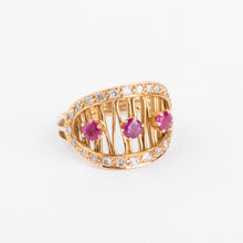 Charger l&#39;image dans la galerie, Bague or jaune et rubis
