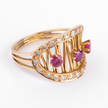 Charger l&#39;image dans la galerie, Bague or jaune et rubis
