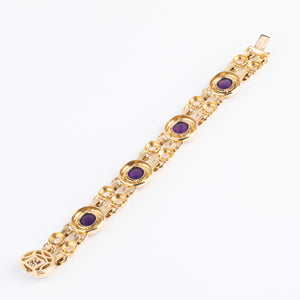 Bracelet or jaune et améthyste de la maison Poiray