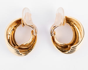 Paire de créoles or jaune  maison Van Cleef And Arpels