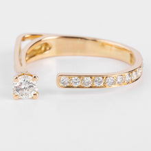 Charger l&#39;image dans la galerie, Bague ouverte or jaune et diamant design
