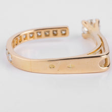 Charger l&#39;image dans la galerie, Bague ouverte or jaune et diamant design
