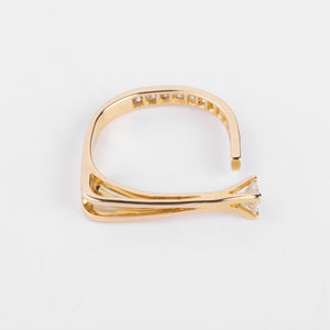 Bague ouverte or jaune et diamant design