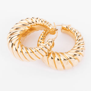 Boucles d'oreilles en or jaune godronné