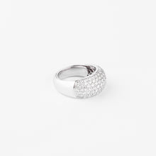 Charger l&#39;image dans la galerie, Bague jonc en or gris pavée de diamants
