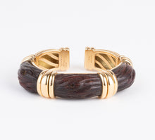 Charger l&#39;image dans la galerie, Bracelet jonc OJ Perrin en or jaune et bois d&#39;amourette
