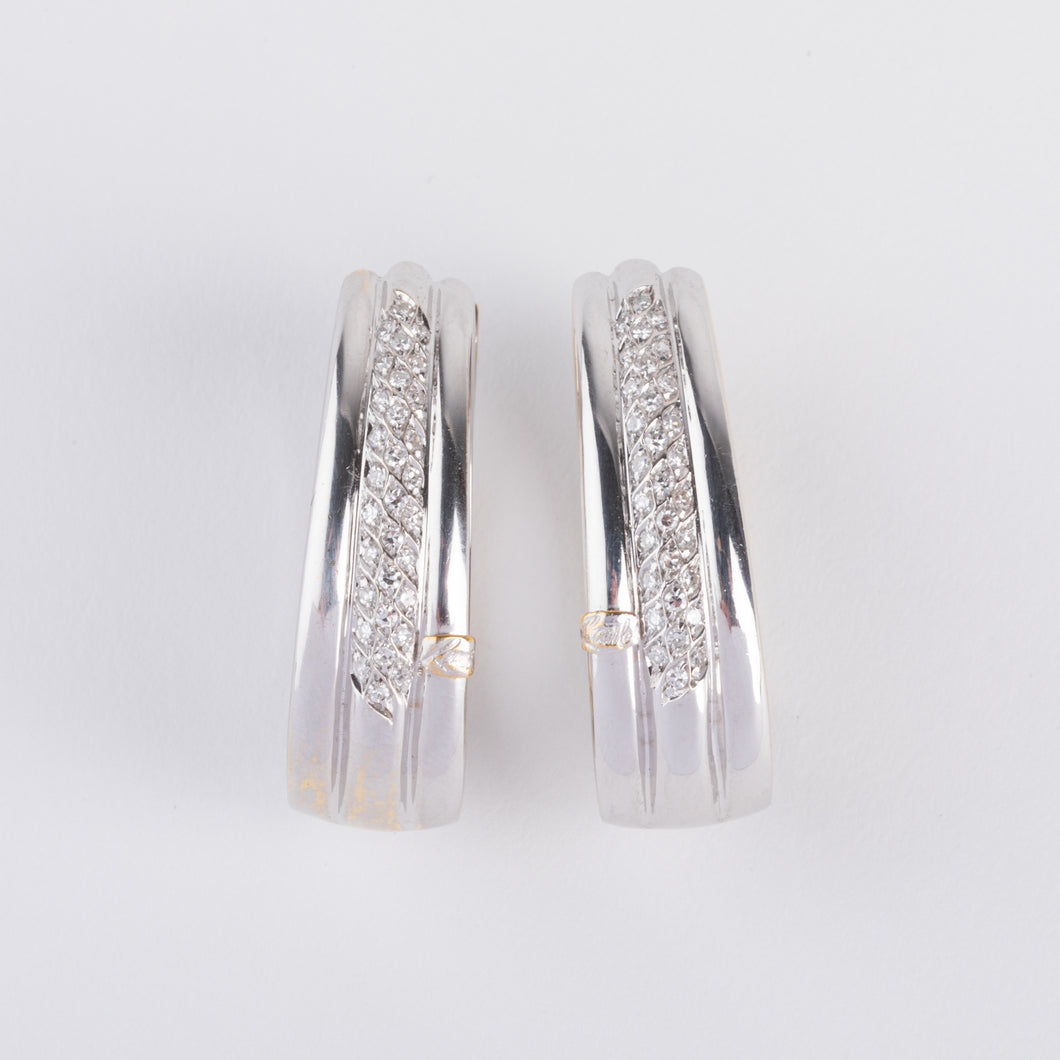 Créoles en diamants sur or gris