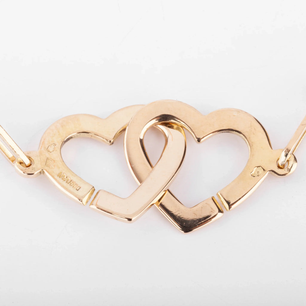 Collier or rose Dinh Van formant 2 cœurs