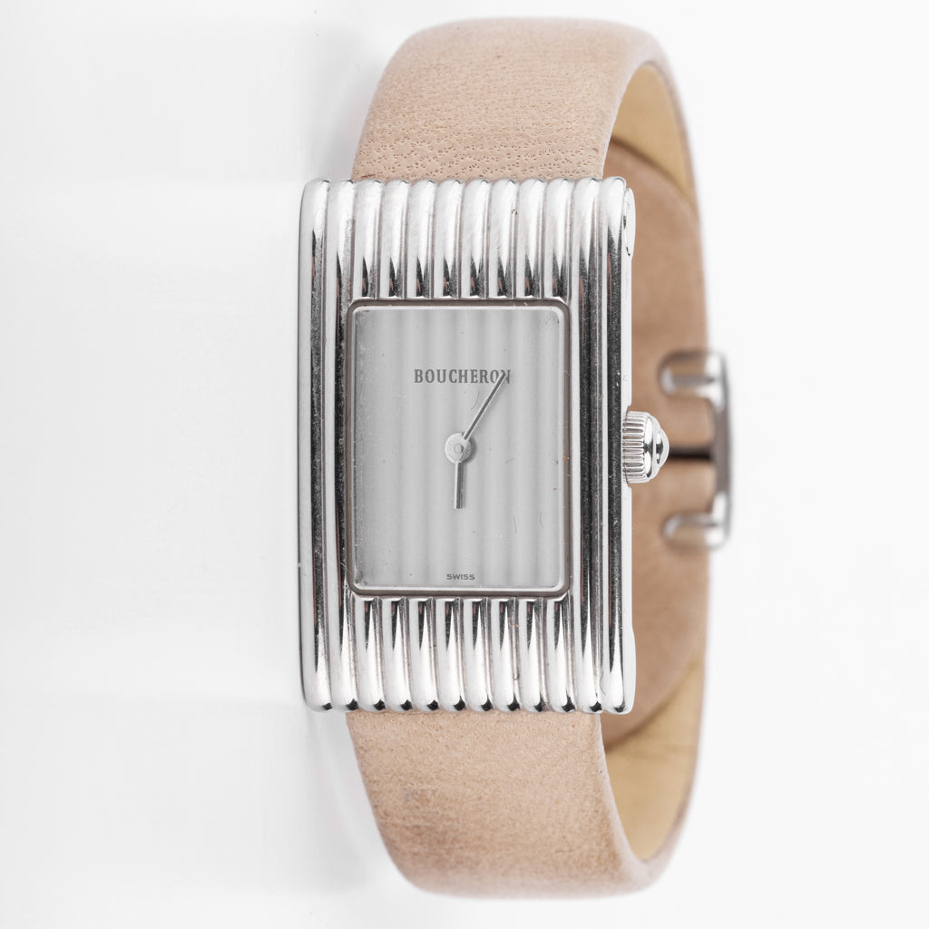 Boucheron Reflet collection rectangular steel watch