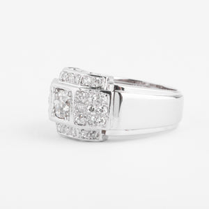 Bague en platine et diamants à gradins