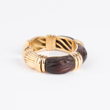 Charger l&#39;image dans la galerie, Bracelet jonc OJ Perrin en or jaune et bois d&#39;amourette
