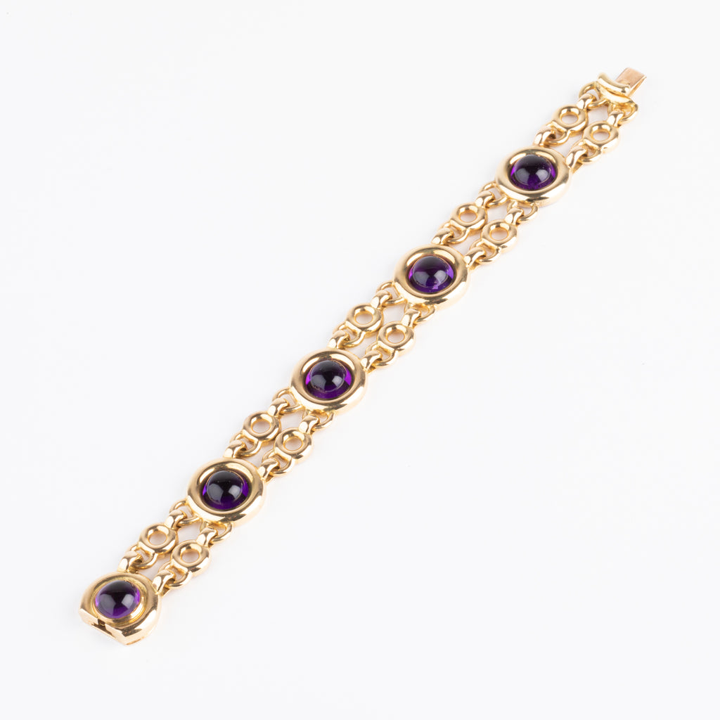 Bracelet or jaune et améthyste de la maison Poiray