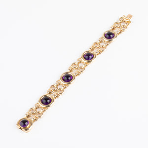 Bracelet or jaune et améthyste de la maison Poiray