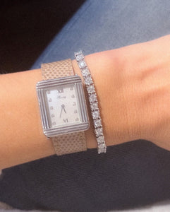 Bracelet riviere or et platine orné de diamant taille brillant