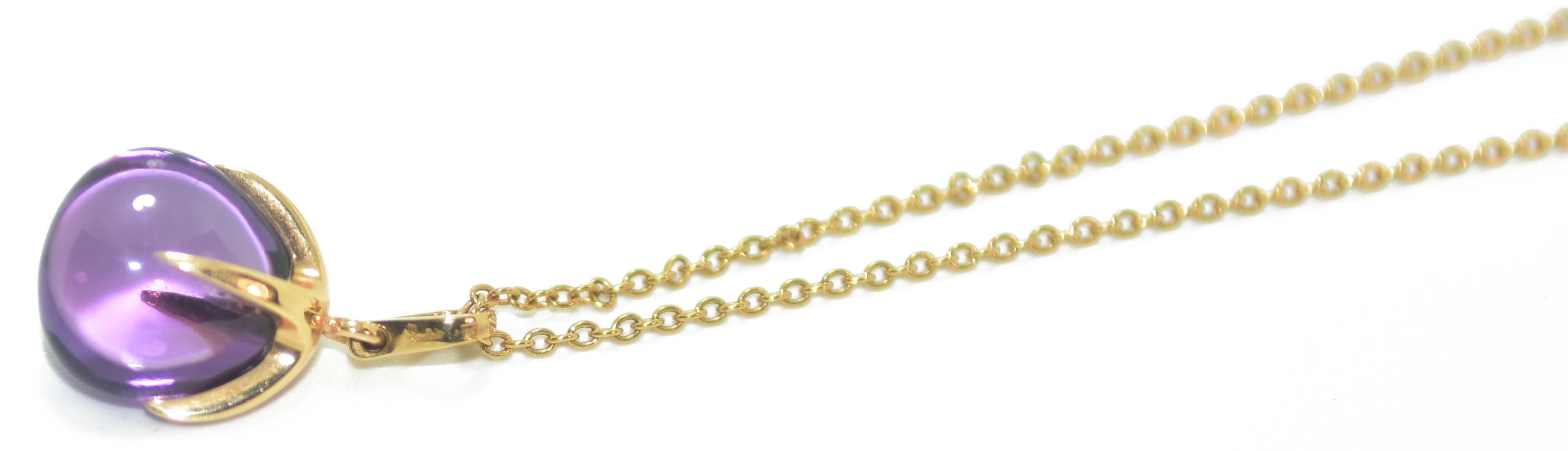 Collier de la maison Pomellato modèle Veleno en or rose et améthyste - adalgyseboutique