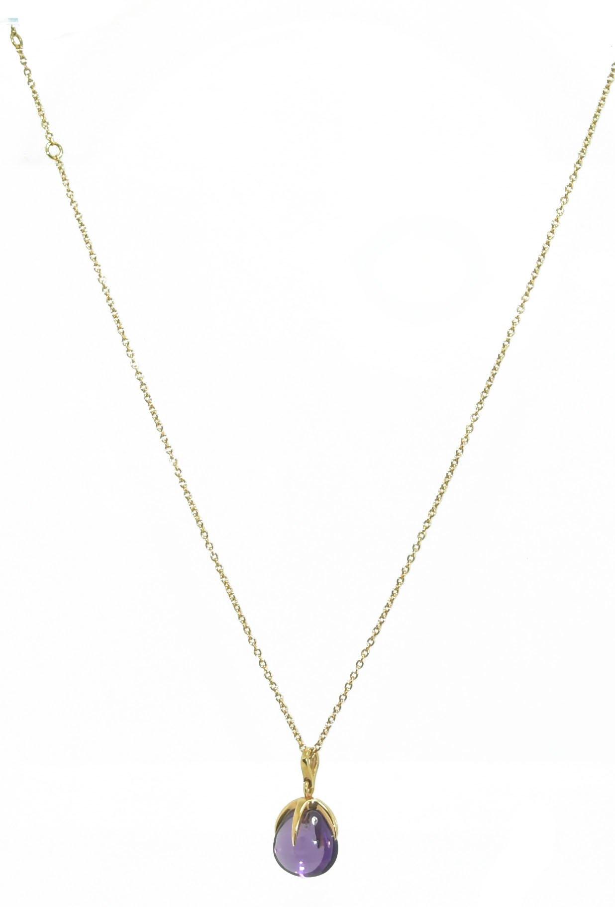 Collier de la maison Pomellato modèle Veleno en or rose et améthyste - adalgyseboutique