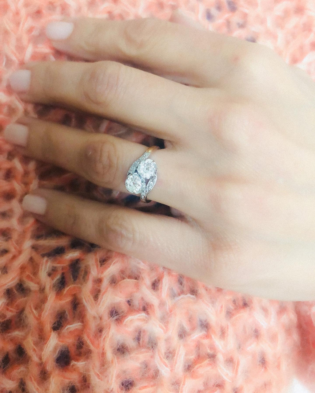 Bague Toi & Moi en diamant platine et or