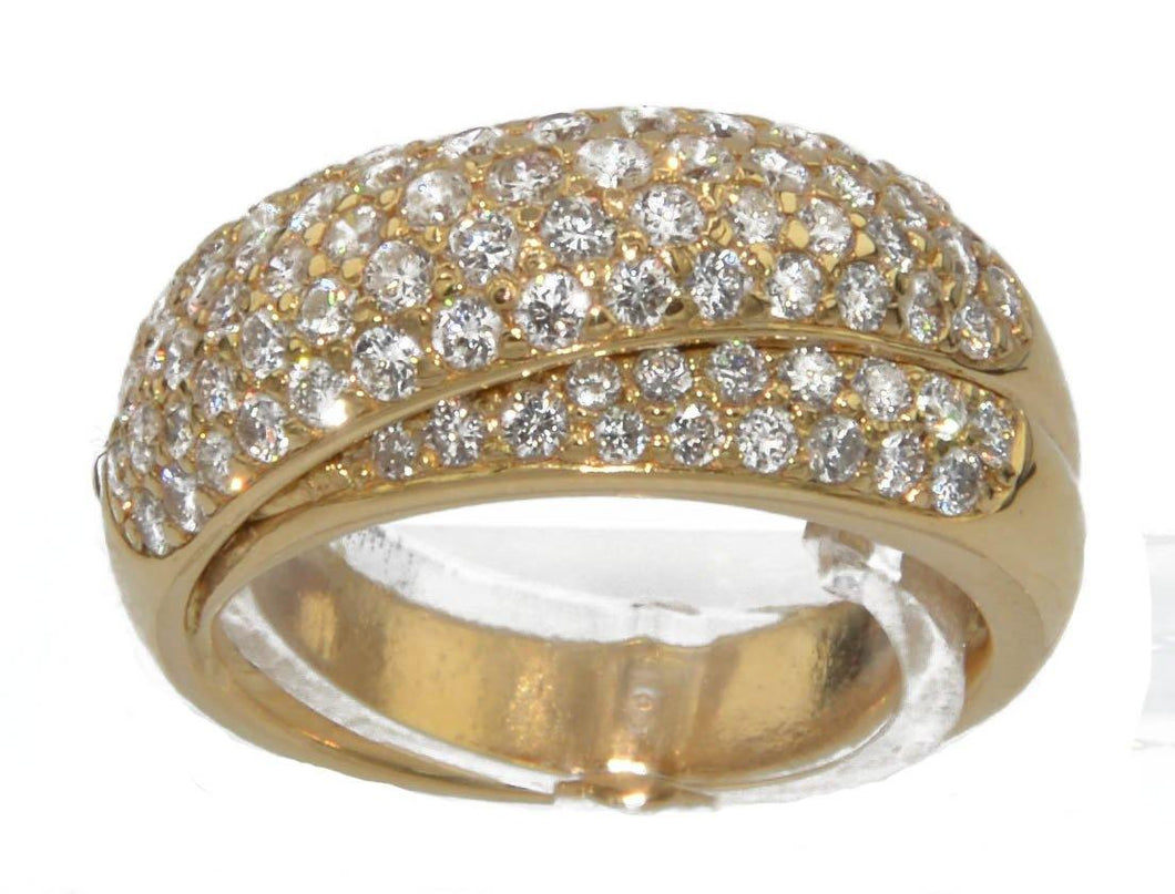 Bague jonc or jaune entièrement pavée de  diamant - adalgyseboutique