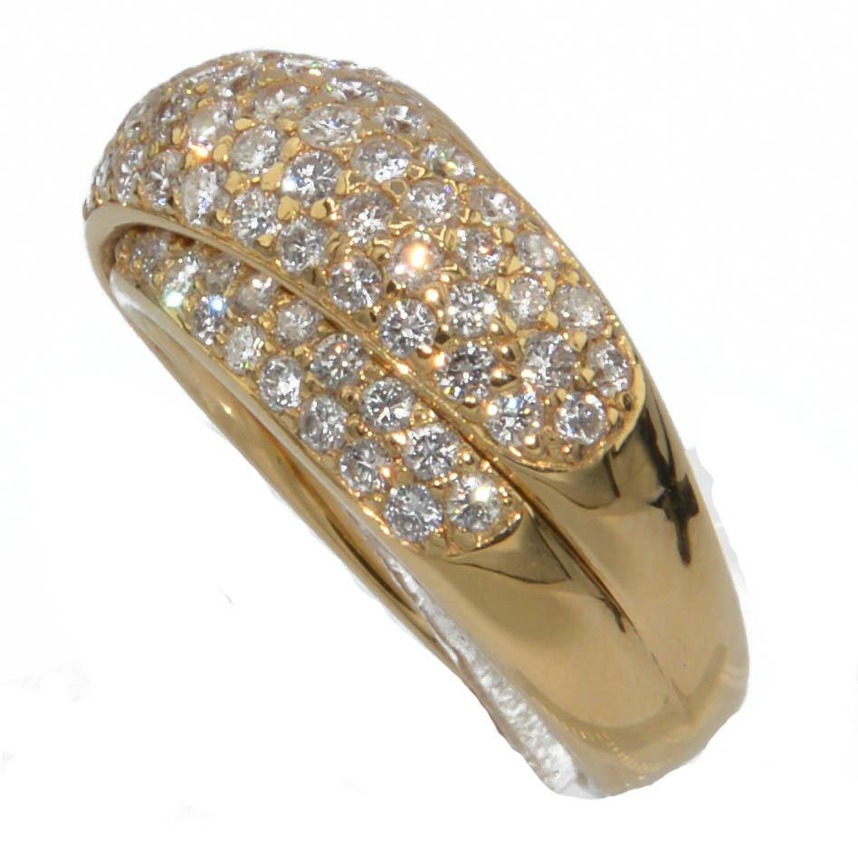 Bague jonc or jaune entièrement pavée de  diamant - adalgyseboutique