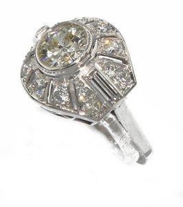 Bague or gris 18k ornée d'un diamant - adalgyseboutique