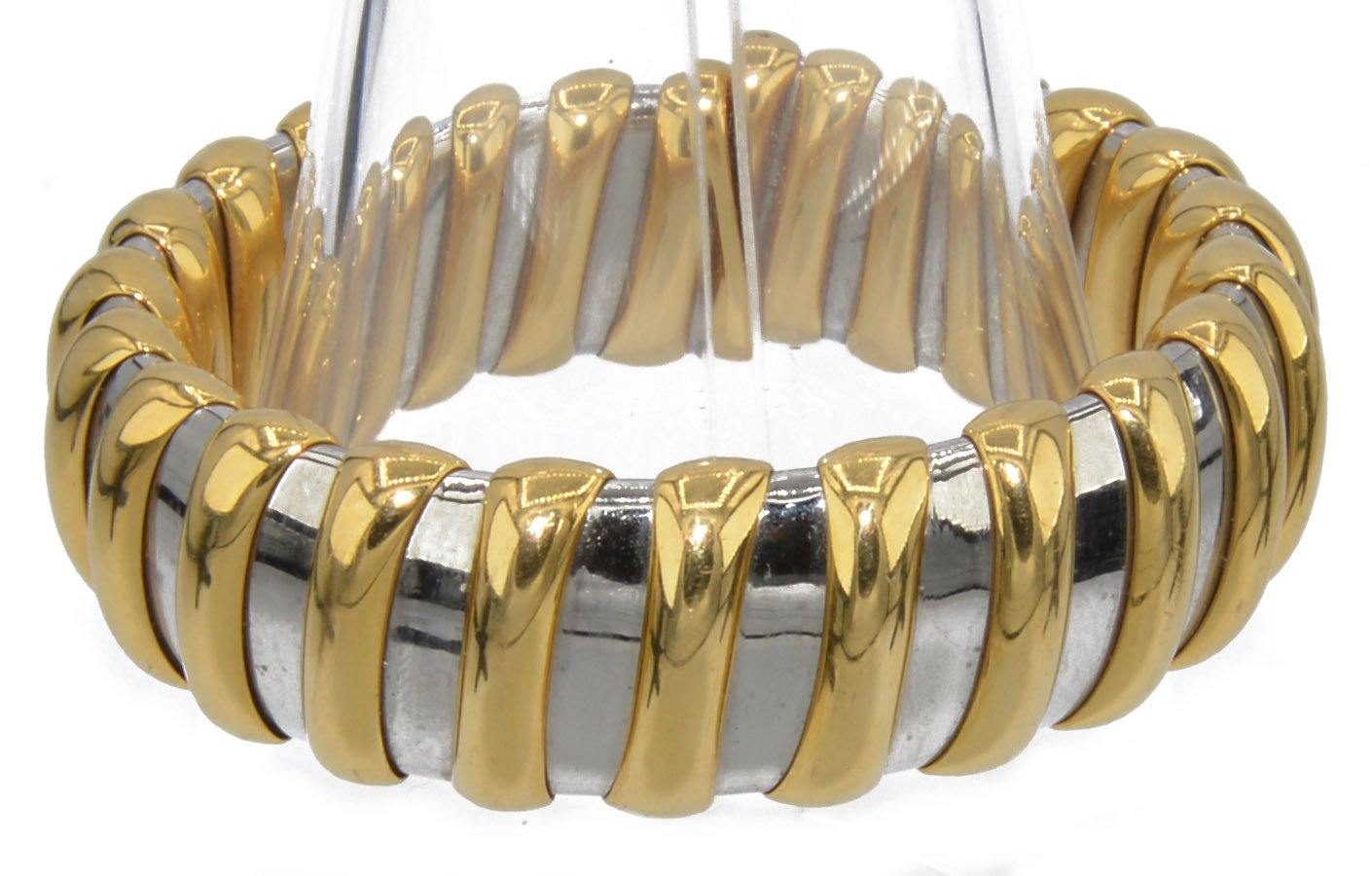Bracelet or jaune et acier signée de la maison Bvlgari - adalgyseboutique