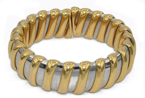Bracelet or jaune et acier signée de la maison Bvlgari - adalgyseboutique