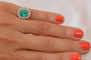 Bague émeraude et diamants - adalgyseboutique