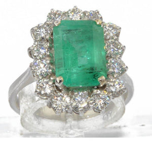 Bague émeraude et diamants - adalgyseboutique