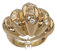 Charger l&#39;image dans la galerie, Bague or rose bombée en diamant serti étoile - adalgyseboutique
