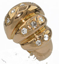 Charger l&#39;image dans la galerie, Bague or rose bombée en diamant serti étoile - adalgyseboutique
