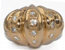 Charger l&#39;image dans la galerie, Bague or rose bombée en diamant serti étoile - adalgyseboutique
