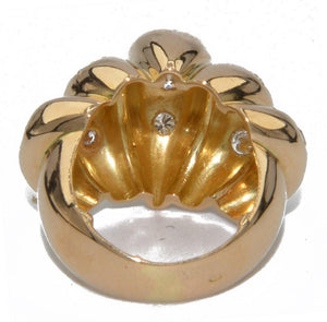 Bague or rose bombée en diamant serti étoile - adalgyseboutique