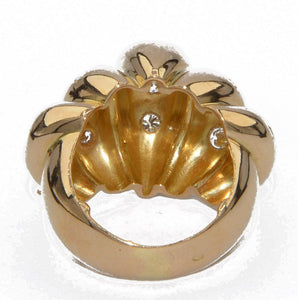 Bague or rose bombée en diamant serti étoile - adalgyseboutique