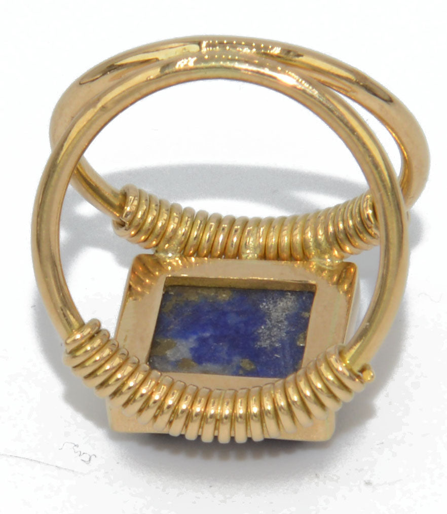 Bague étrusque en or et lapis