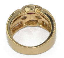 Charger l&#39;image dans la galerie, Bague or jaune en toi et moi rubis et diamant
