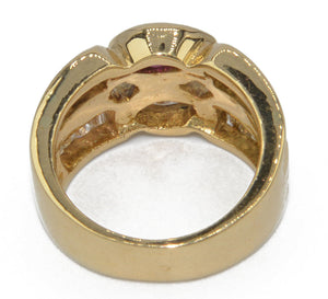 Bague or jaune en toi et moi rubis et diamant
