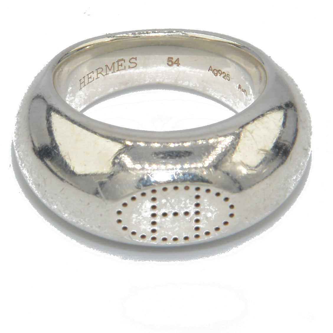 Bague en argent signée Hermès