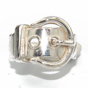 Bague Hermès en argent collection Boucle Sellier