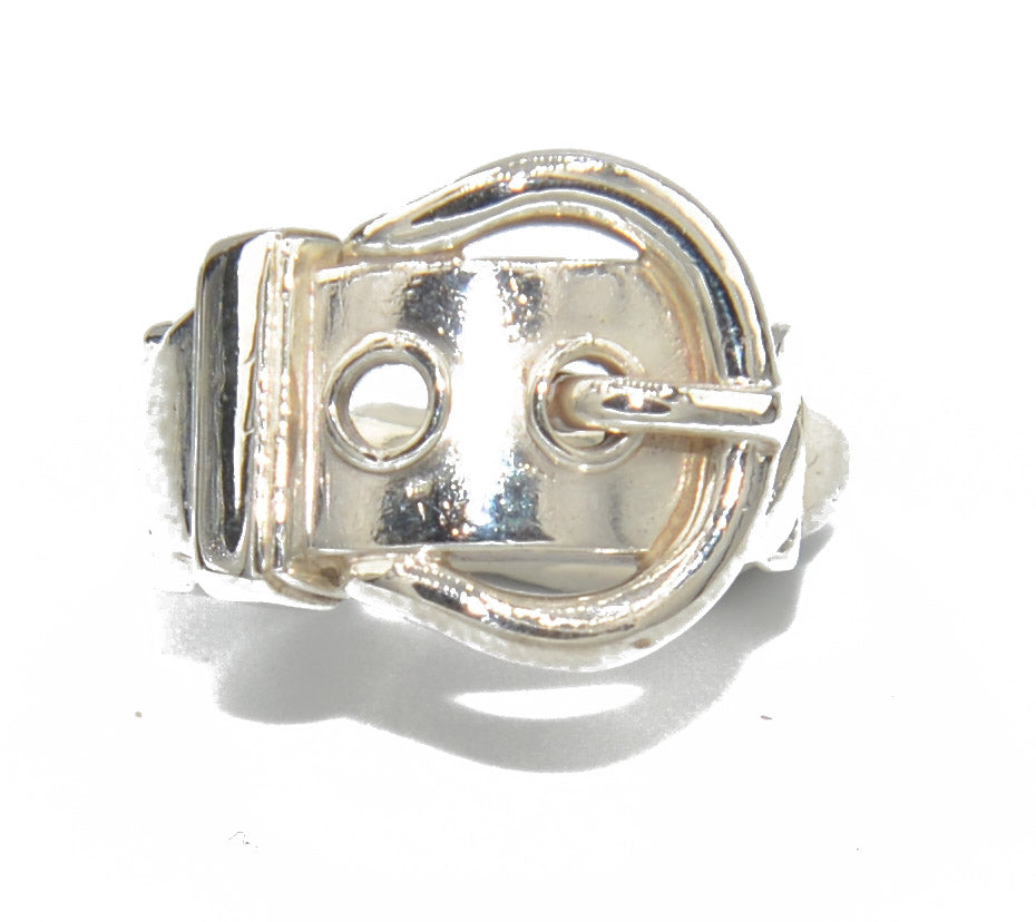 Bague Hermès en argent collection Boucle Sellier