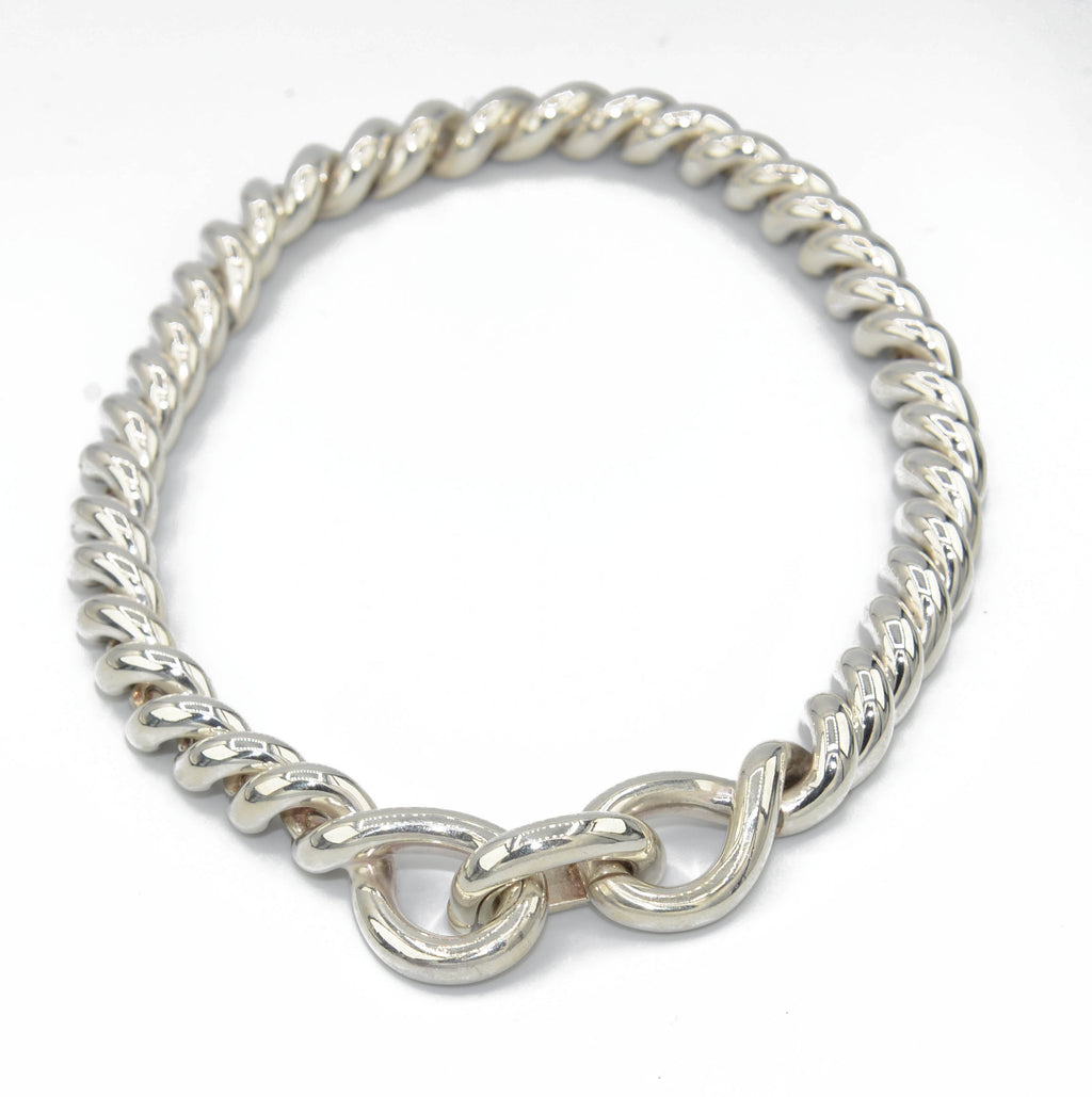Collier en argent de la maison Hermès collection Torsade