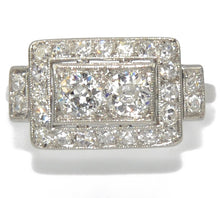 Charger l&#39;image dans la galerie, Bague en platine et diamant forme rectangulaire
