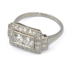 Charger l&#39;image dans la galerie, Bague en platine et diamant forme rectangulaire
